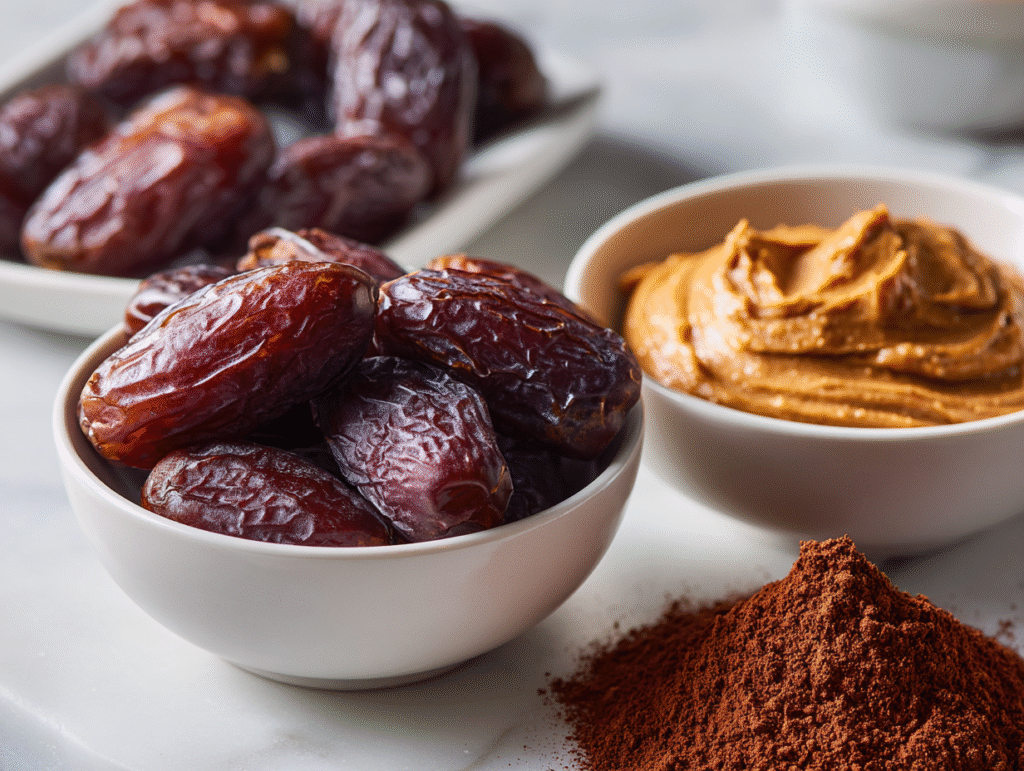 Ingredients for no bake brownie bites