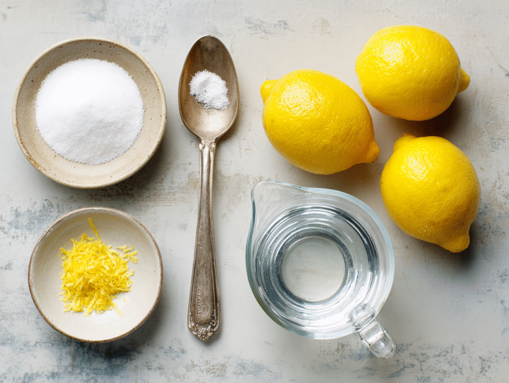 Ingredients for Low Carb Lemon Sorbet