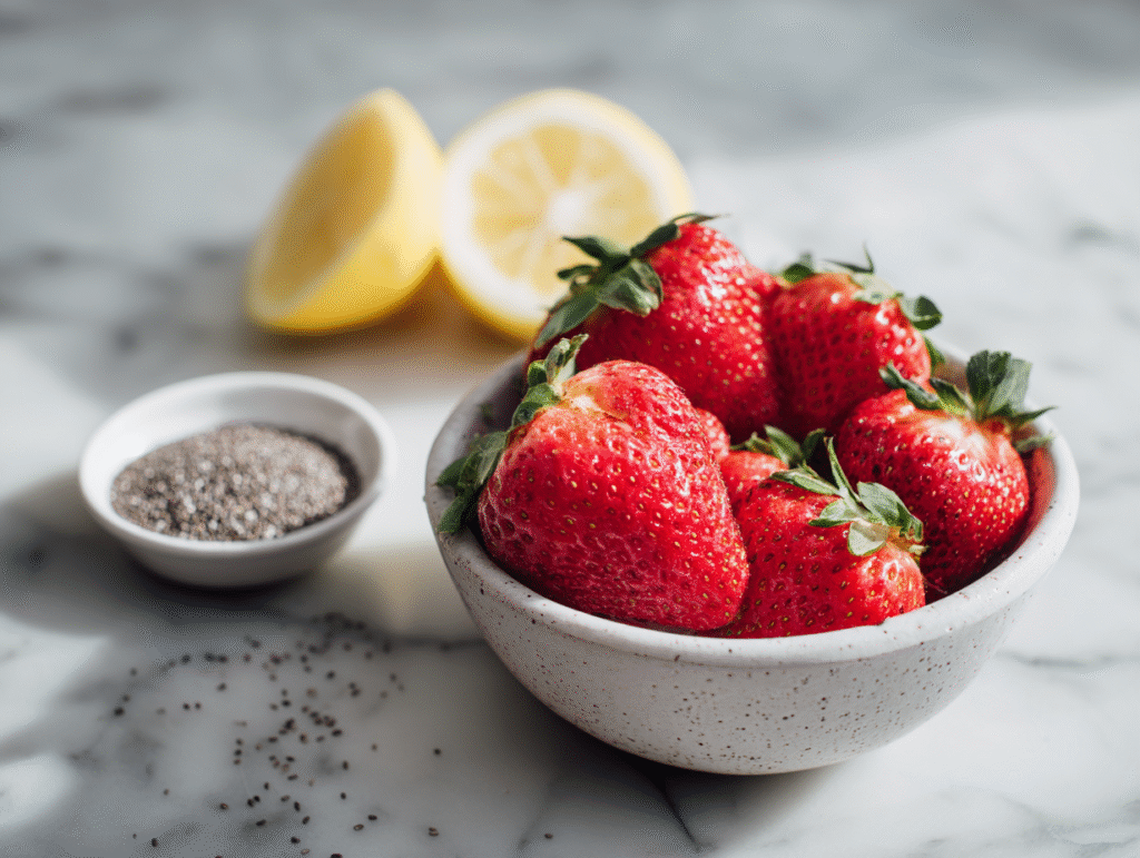 Ingredients for sugar free strawberry jam