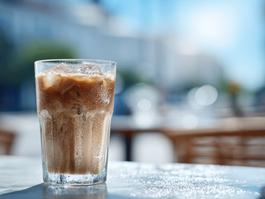 iced latte with sugar free vanilla syrup