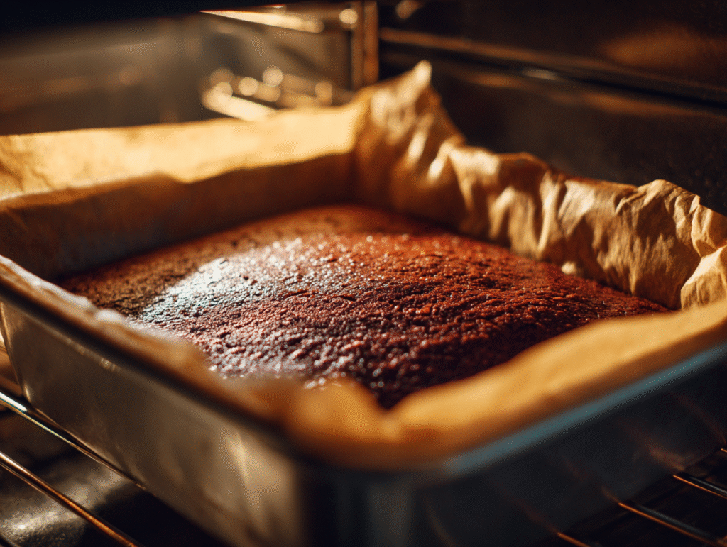 Sugar-Free Brownies Baking in Oven