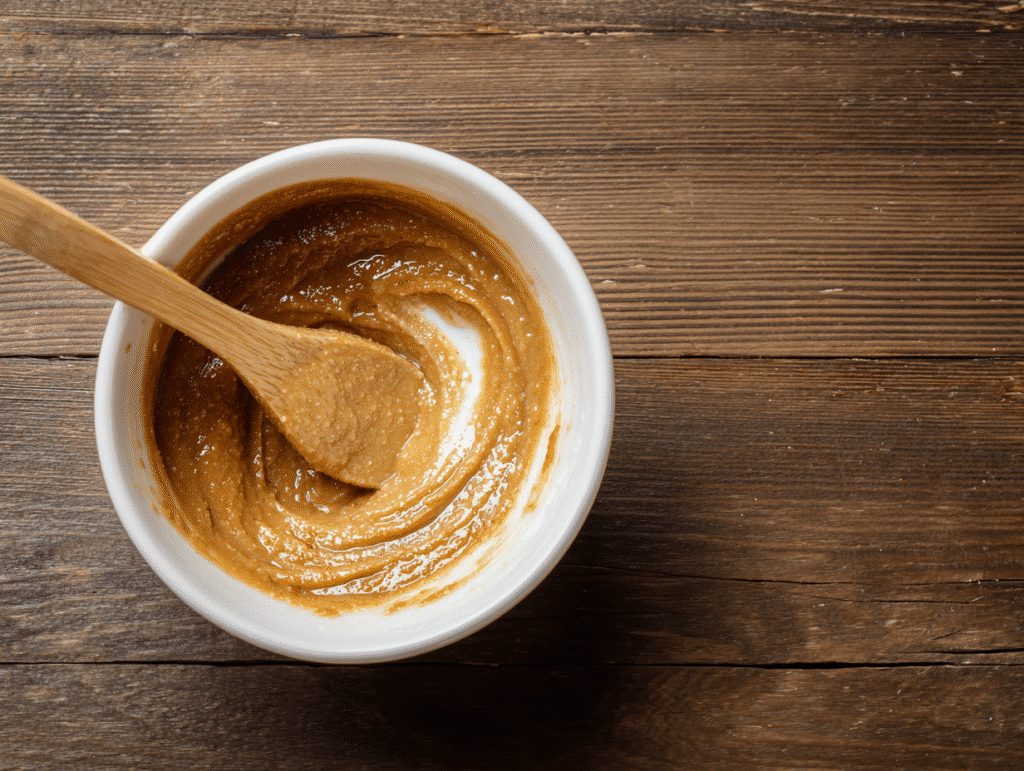 Mixing keto peanut butter cookie dough