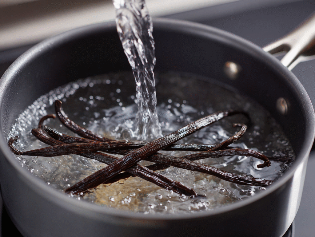 making sugar free vanilla syrup step 1