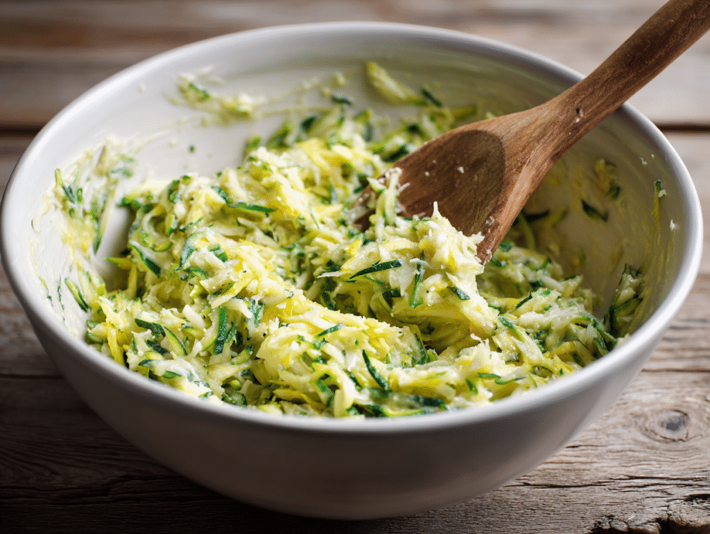 Lemon Zucchini Bread That’s Moist, Bright & Perfectly Sweet 7 Folding lemon zucchini bread batter