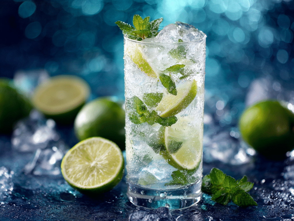 glass of cold sugar free limeade