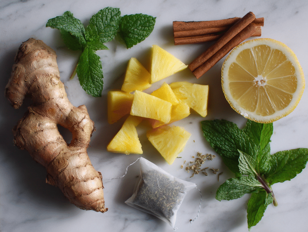 Fresh ingredients for Costa Rican tea recipe