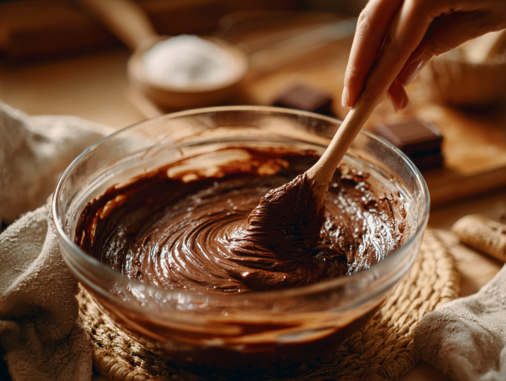 Mixing Sugar-Free Brownie Batter