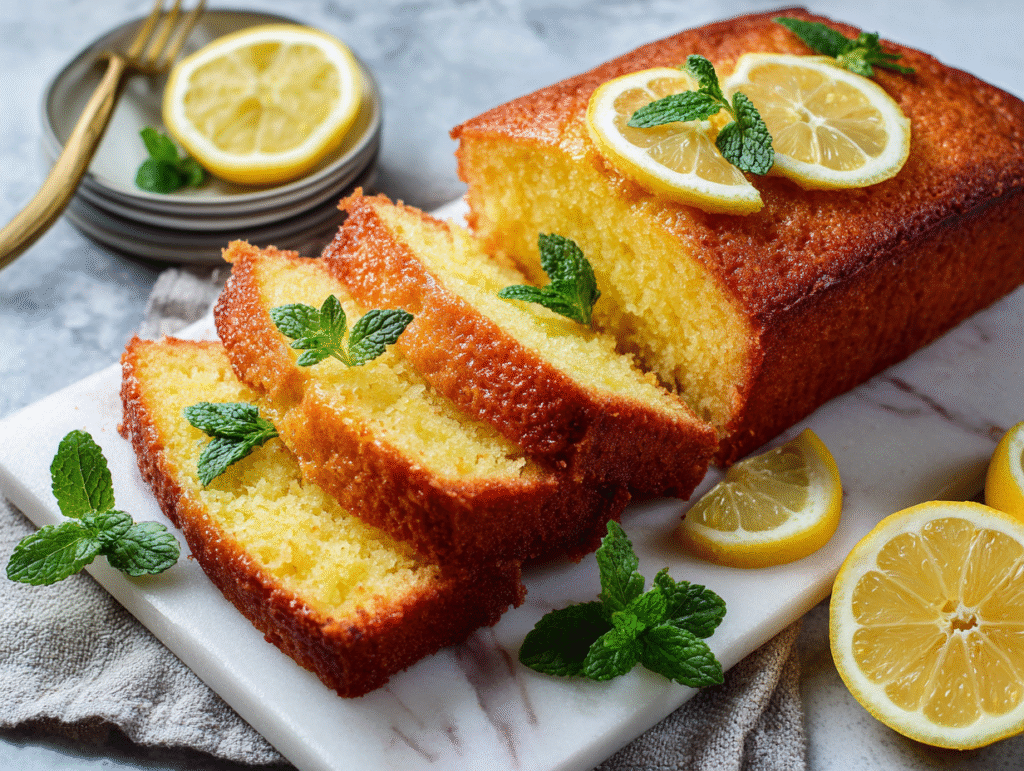 Sliced Sugar-Free Lemon Loaf Cake