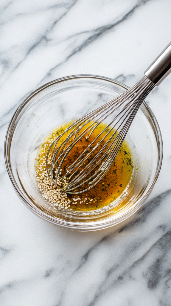 Mixing dressing for raw carrot salad