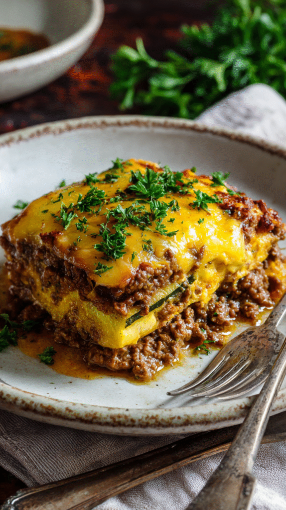 serving ground beef keto recipe casserole