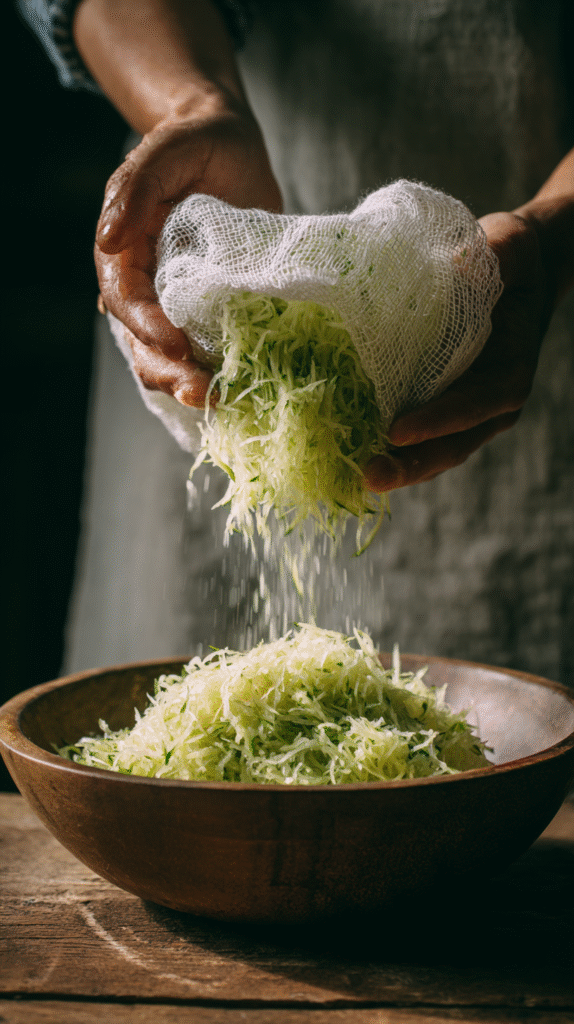 Preparing cucumber for keto tzatziki sauce