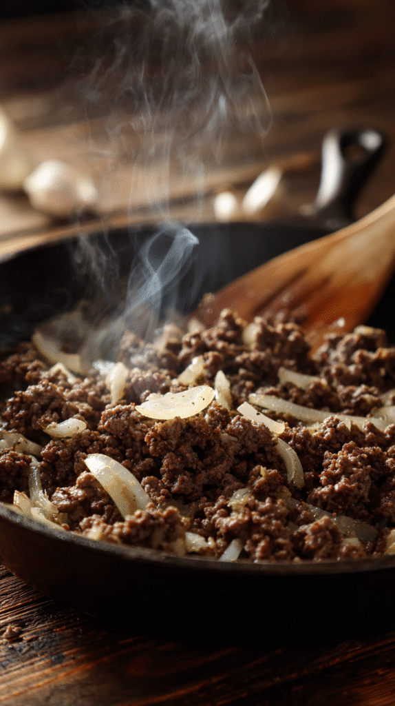 browning ground beef for keto chili