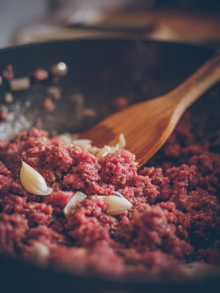 Browning ground beef for stovetop chili