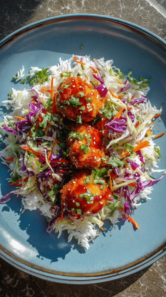 Crispy Bang Bang Salmon Bites served