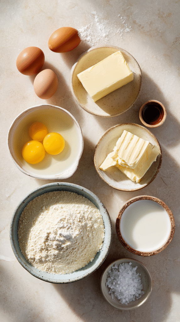 Ingredients for Keto Almond Flour Crepes
