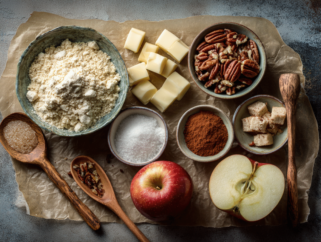 Ingredients for keto apple crisp