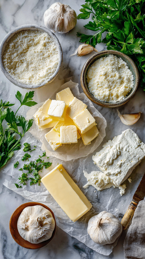keto garlic bread ingredients almond flour mozzarella garlic
