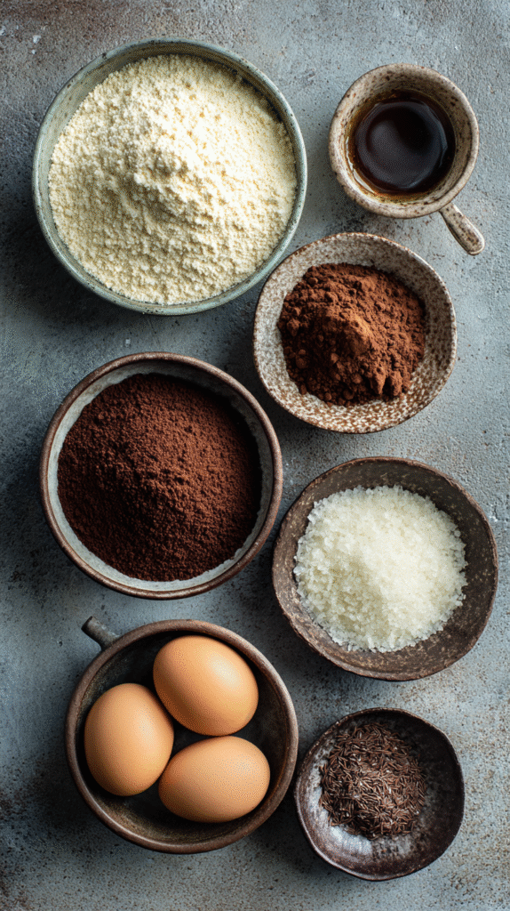Keto mug cake ingredients almond flour and cocoa
