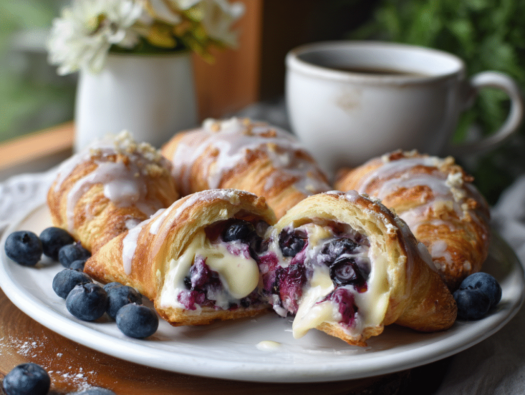 Keto Danish served with coffee on a platter