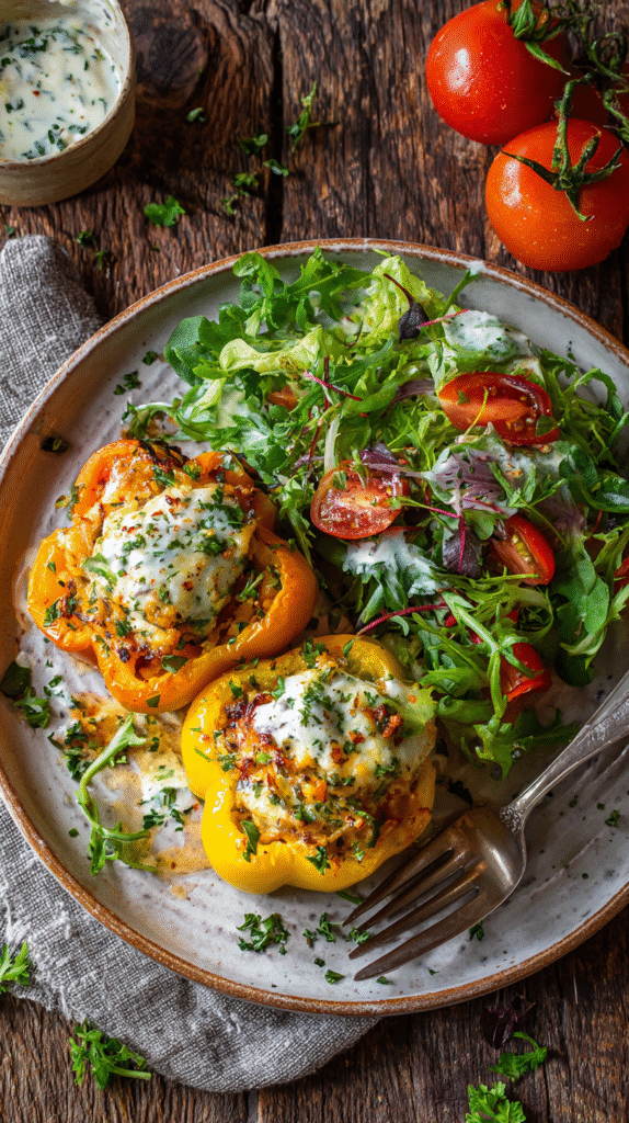 serving keto stuffed peppers
