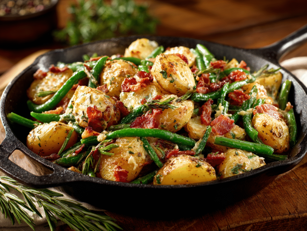 Country Ranch Green Beans and Potatoes plated