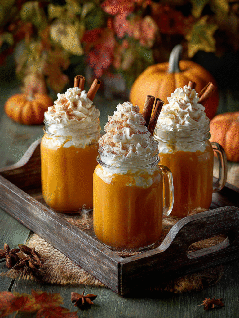 spiced pumpkin parfaits in mason jars ready to serve