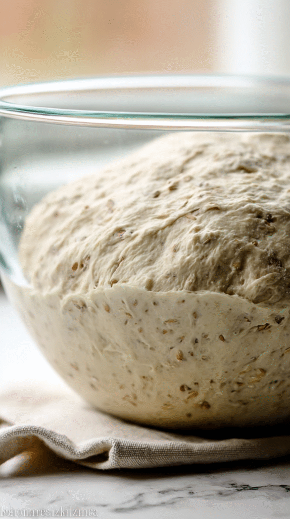kneading multigrain bread dough