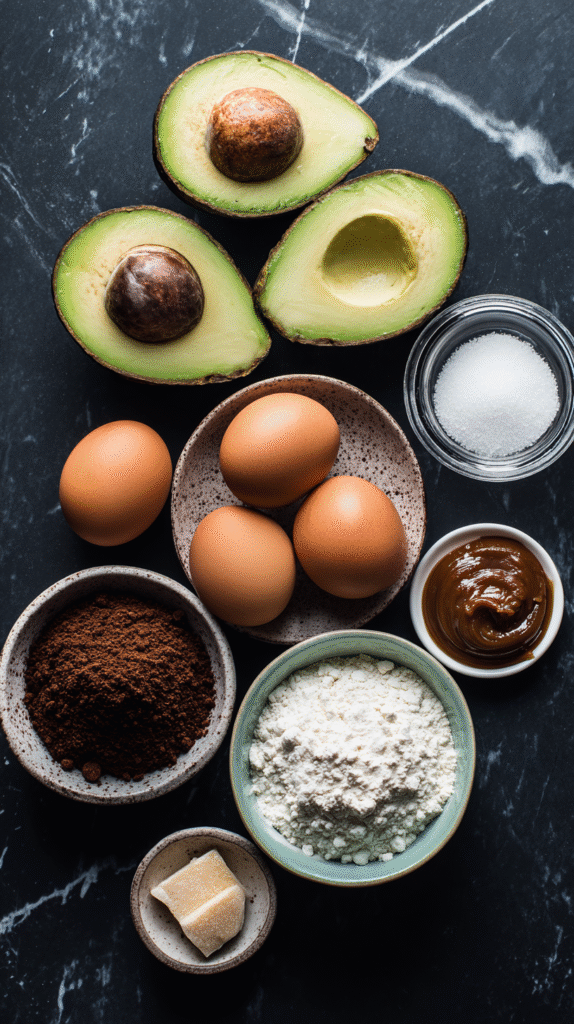 keto avocado brownies ingredients