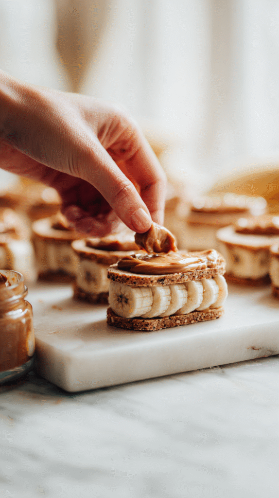 banana peanut butter sandwiches for frozen banana Snickers