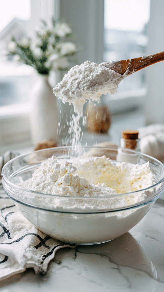 blending cottage cheese flatbread batter