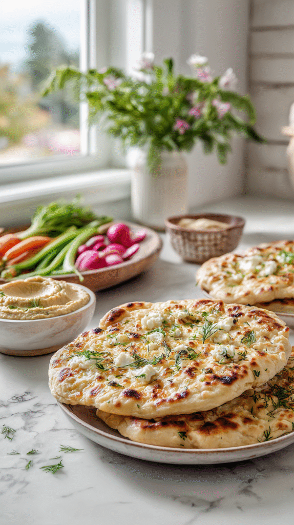 cottage cheese flatbread serving platter