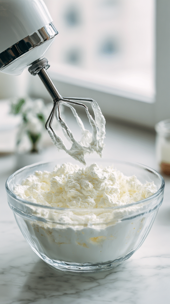 whipping egg whites stiff peaks for cottage cheese cloud bread