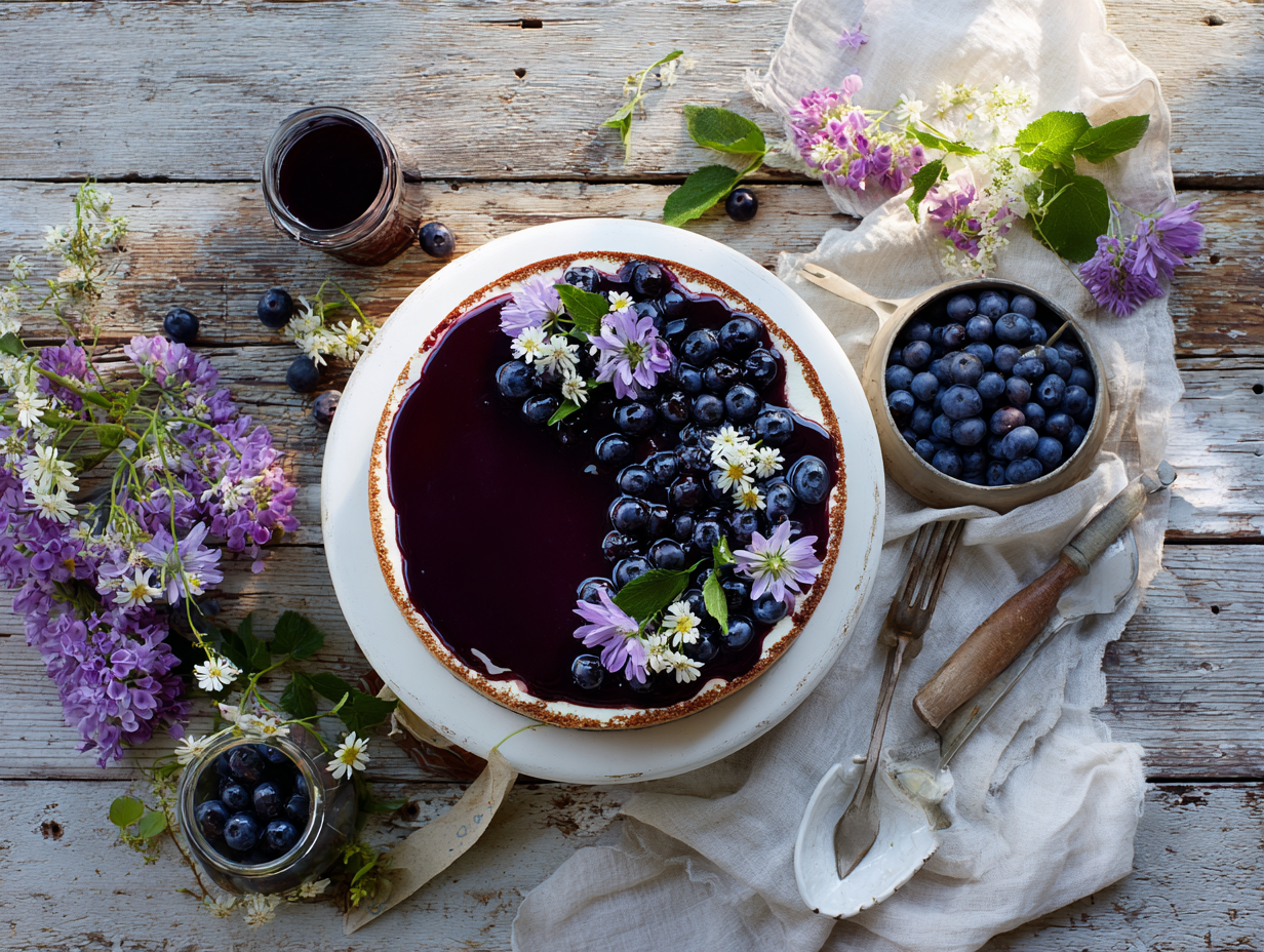 No Bake Huckleberry Cheesecake