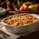 Diabetic apple crisp with golden oat topping