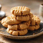Stack of keto peanut butter cookies