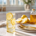 Ice water hack with lemon and apple cider vinegar