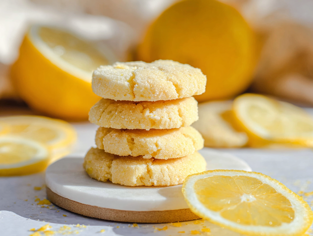 sugar free lemon cookies on white ceramic plate in daylight