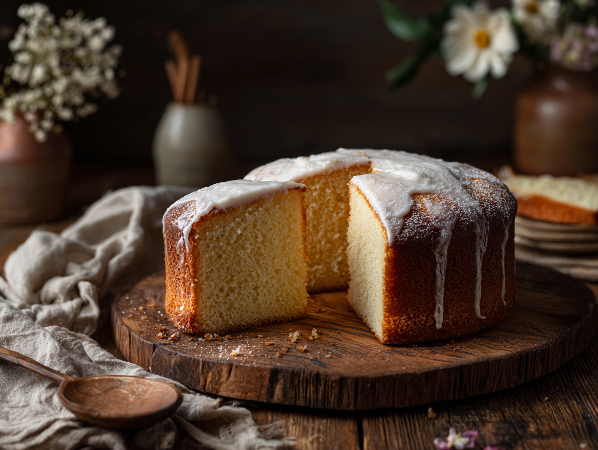 Keto Vanilla Cake with Almond and Coconut Flour