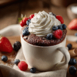 Keto mug cake served warm in a mug