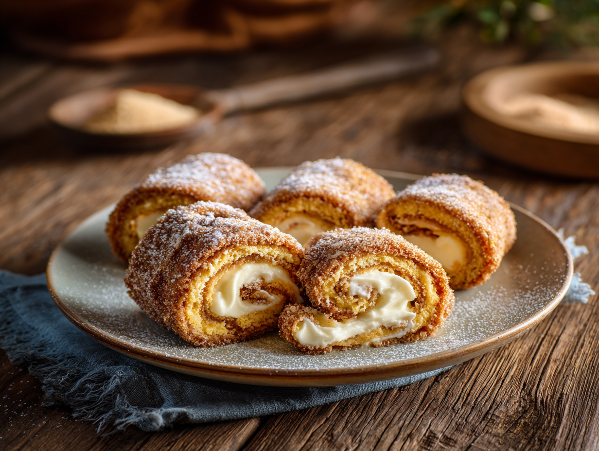 Guilt-Free Crispy Keto Cinnamon Cream Cheese Roll Ups