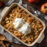 Keto Apple Crisp in rustic dish