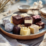 keto sweets assortment on rustic table