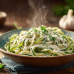 keto alfredo sauce on zucchini noodles