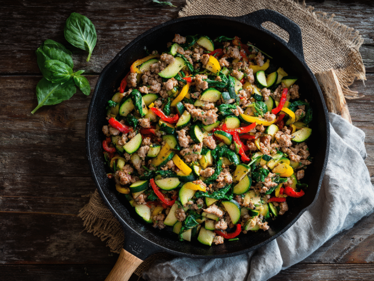 Ground Turkey and Zucchini Skillet