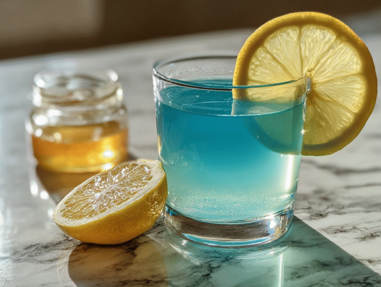 Blue Salt Trick Recipe for Men on white marble countertops