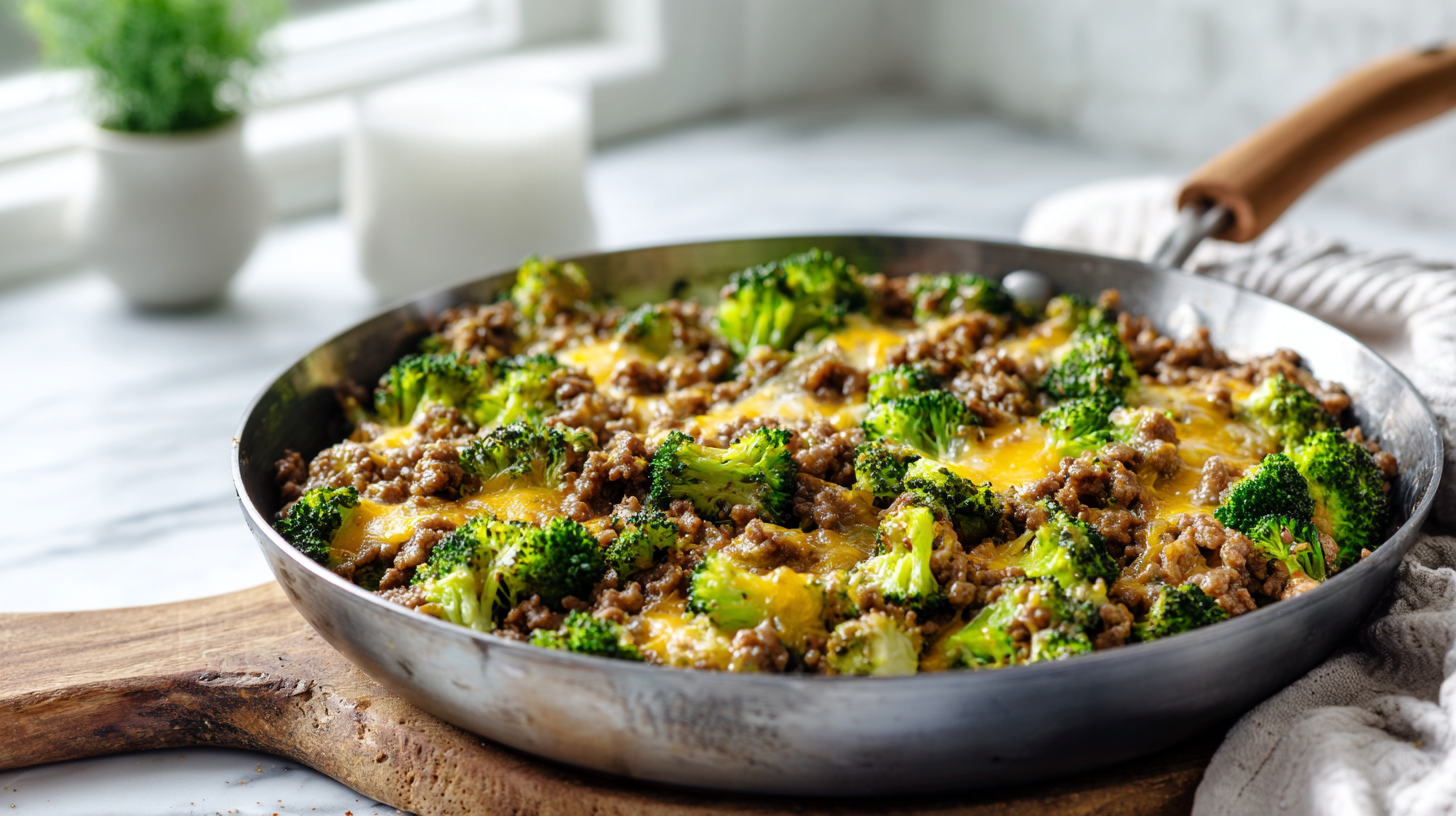 Keto Hamburger Broccoli Skillet