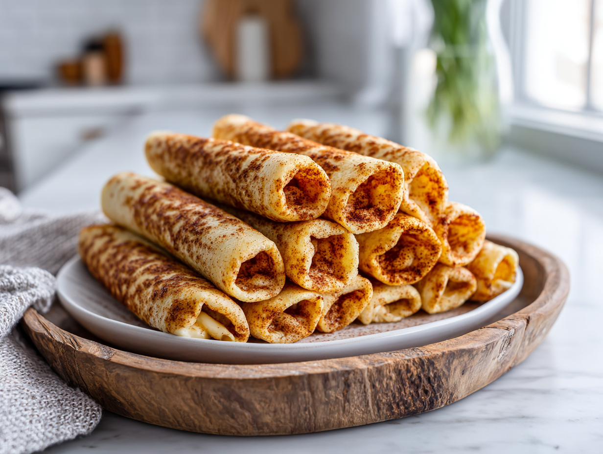Guilt-Free Crispy Keto Cinnamon Cream roll-ups