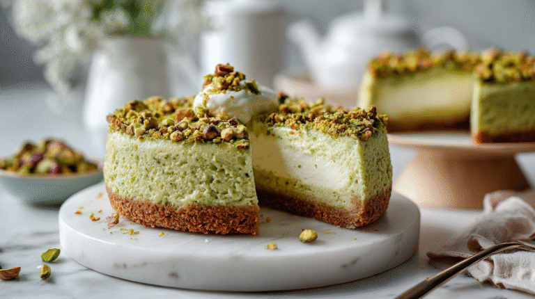 Low Carb Keto Pistachio Cheesecake