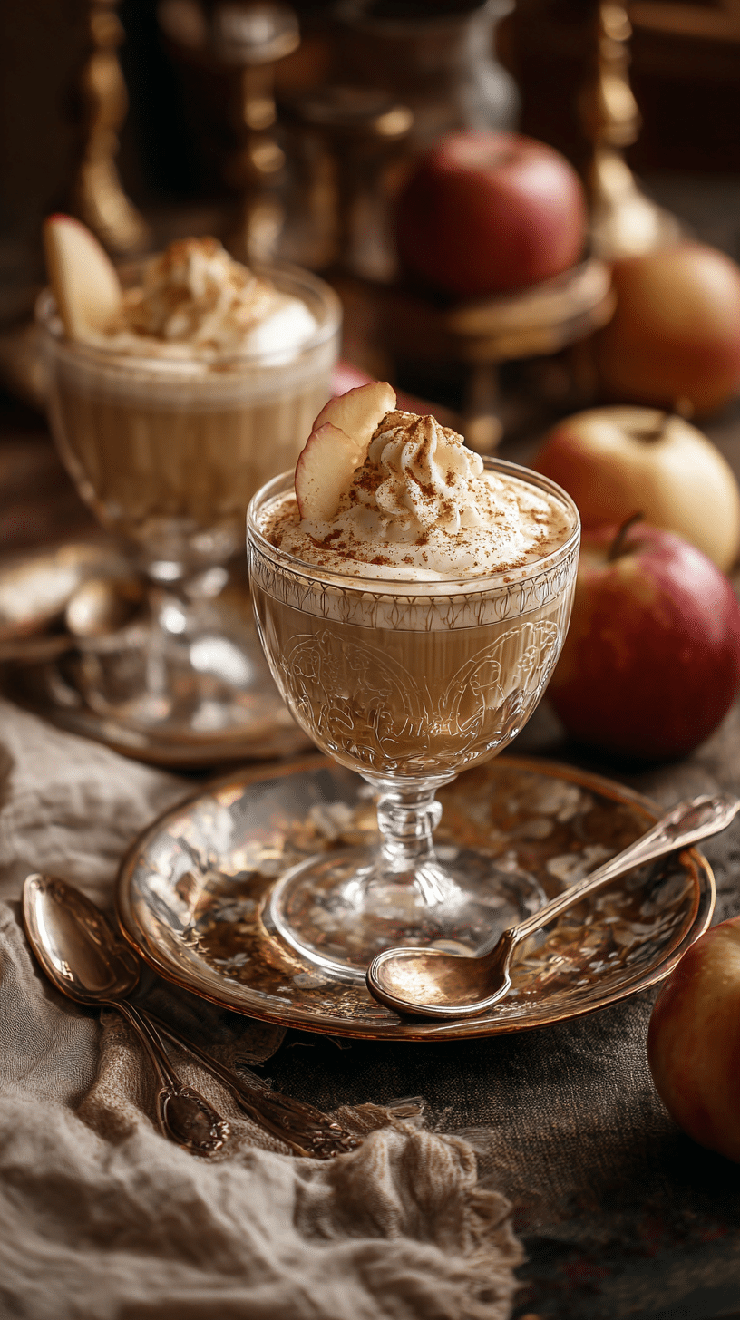 Apple Chai Latte being served on beautiful dinnerware