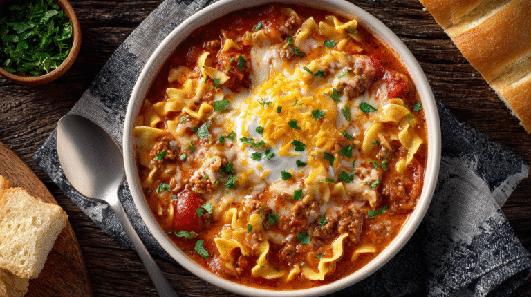 Crockpot Lasagna Soup hero shot